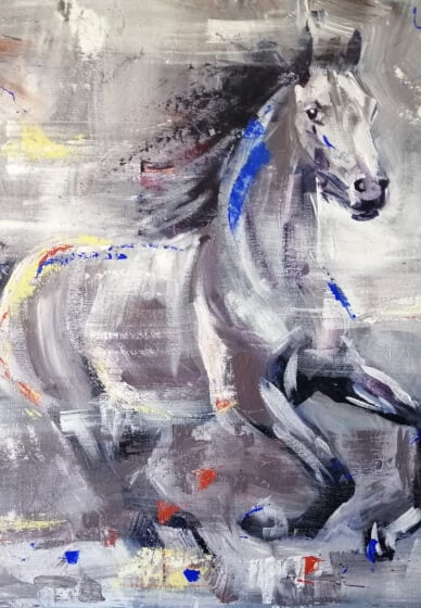 Paint a Energetic Acrylic Horse