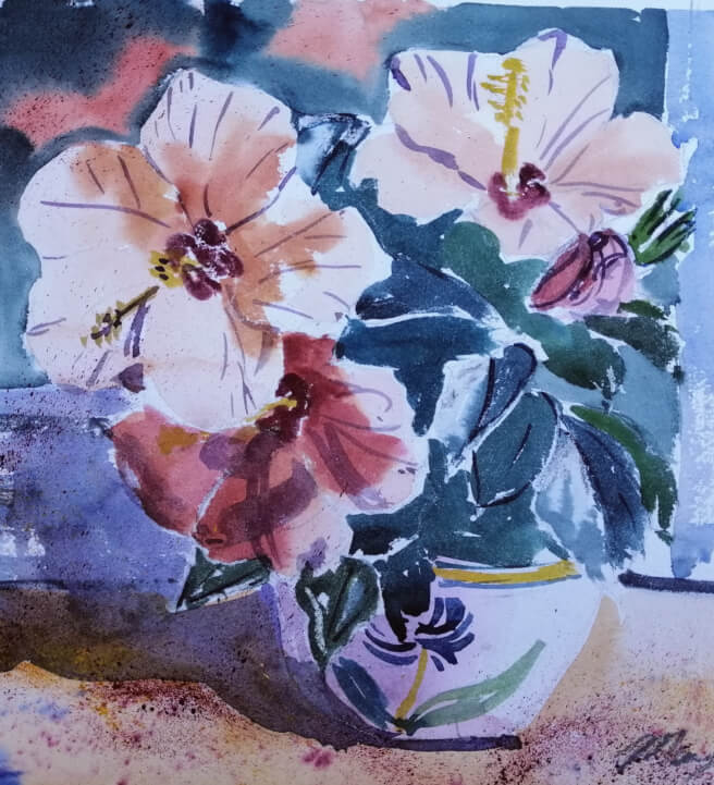 Paint a Watercolour Hibiscus