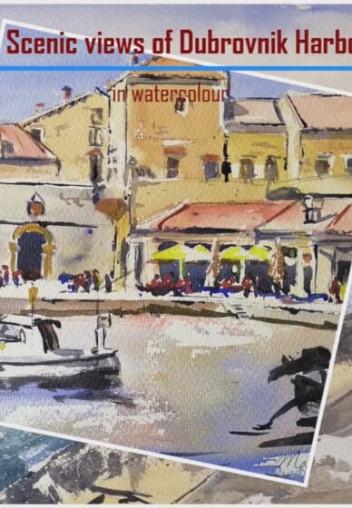Paint Two Dubrovnik's Scenic Harbour in Watercolour