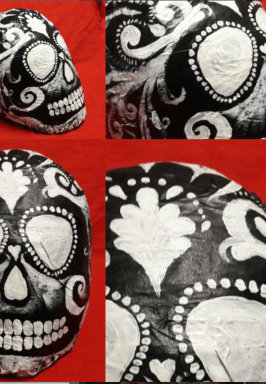 Paper Mache Skull Piñata Painting Workshop